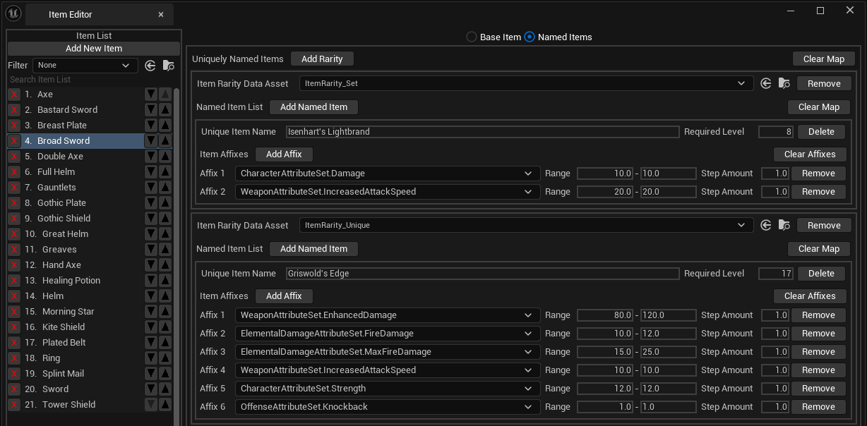 named item editor
